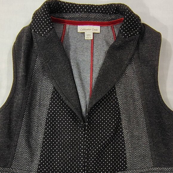 Coldwater Creek Herringbone Knit Vest M 10-12 Sleeveless Career Casual Gray - Picture 6 of 16